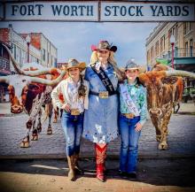 Queen Aleena Wagner, center with Princess Ellah Baker, left, and Sweetheart Ava Rahn, right, represented Cherry County with pride at the Fort Worth Stock Show &amp; Rodeo in Texas.