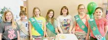 A ceremony was held to present the 2018 Bronze Awards to the Girl Scout Troop 101. Pictured are from L to R: Kaylee Hanson, Hailey Witte, Laramie Elliott, Marybelle Ward, Emma Kreutner, Taryn Tinant and Courntey Billings.