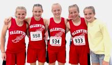 VMS track students are pictured from L to R: Danika Janssen, Clarrah Beebout, Addison Stec, Annalena Nelson, and Paige Sprenger.