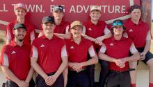 Pictured are back row, L to R: Cooper Jordan, Jackson Ravenscroft, Logan Muirhead, and Brayden Grubham. Front row, L to R: Sean Springer, Ben Butcher, Hayden Larabee, and Cameron Jordan.