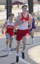 Jack Lancaster in the 1600 Meter Run where he placed second. Photos by Amanda Long