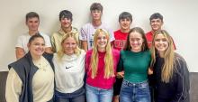 Homecoming candidates are pictured back row, L to R: Landen Mooney, Reeves Witte, Isaac Cronin, Trace Buechle, and Caden Stankoski. Front row, L to R: Sari LaDeaux, Grace Murphy, Samantha Sprenger, Aubrey Benson, and Maeli Patterson.