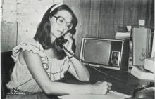 Sharon Wheelock in a photo published in The Nebraska Newspaper in 1981, owned the Grant County News for nearly 50 years.