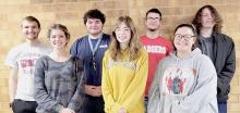 Pictured are from L to R: Grant Springer, Marybelle Ward, Titus Maunu, Neeley Cronin, Devlin Welch, Sari LaDeaux, and Patrick Caley.