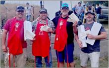 Chaduza Cook-off winners are pictured from L to R: Tyrel Yager, Tom Monroe, Rick Holmes, and Jason Hoebelheinrich.