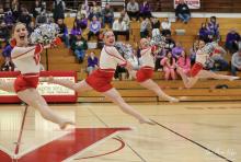 An amazing halftime performance by the Lady Badger Dance Team, Saturday, January 11 in the game against Holdrege. Photo by Nina Maria Nelson