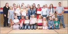 Pictured are back row L to R: Jenalee Garwood, Shyanne Dawson, Kate Cox, Sydnee Dawson, Ella Brennemann, Grace Brennemann, Christen Larson-Malard. Middle row L to R: Syerra Dawson, Ruby Shelbourn, Cadence Swanson, Brooklyn Coyle, Will Cox, Brooke Brashears, Wesley Willert. Front row L to R: Darby Murphy, Nathan Burchfield, Liam Johnson, Kayleigh Harms, Sarah Burge, Adley Swanson, Cam Brashears, Case Larson. Photo by Eve Millar