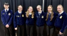 Livestock Management from L to R: Raken Tinant, Kate Dorsey, Ali Weller, Haddie Mundorf, Annalena Nelson, Addy Stec.