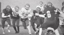 Ashton Lurz is coming down the field and had 81 running yards in the game against Gordon-Rushville.