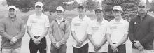 Pictured are from L to R: Coach Devin Muirhead, Jackson Ravenscroft, Chris Williams, Ryan O’Kief, Kane Fowler, Brysen Limbach, and Coach Larsen.