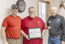 Ken Starr applied for the Patriotic Employer for Dan Beberniss. Presenting the award was ESGR Jim Engel. Photo by Laura Vroman