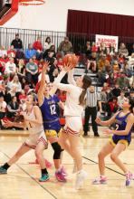 Devahney Belville lay up for 2 points.