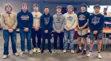 The All Stars are pictured from L to R: Westin Witte, James Monroe, Parker Chavez, Jekhi Williams, Trystan Beebout, Brenden Battershaw, Trace Buechle, and Dominic Beebout.