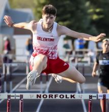 Isaac Cronin was the champion of the hurdle events. He had a new PR and school record of 14.89 seconds in the 110 Meter Hurdles.