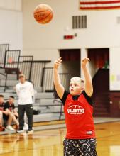 Tate Ward scoring a free throw.
