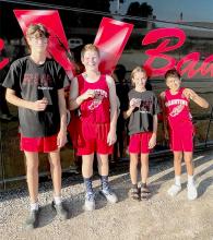 Medal winners are pictured from L to R: Isaac Cronin, Issac Utecht, Paige Sprenger, and Tanner Two Strike.