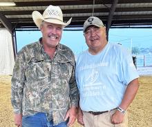First place team for Horseshoes doubles Aaron Galloway and Earl Peneaux. Second place team, Derek Wolfe and Becky Wolfe, not pictured.
