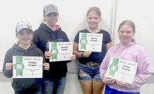 Certification L to R: Caitlyn Krueger, Courtnie Krueger, Sydnee Dawson, and Darby Murphy.