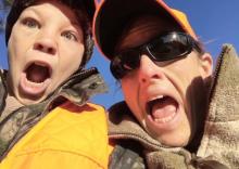 Hunting turkeys is serious business to five year old Casey Miller and his mom Dana!