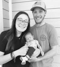The Fuehrer family! Jacob is the new director and superintendent at Frederick Peak Golf Club. He is pictured with wife Gabby and son Anders.