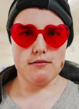 With rose colored glasses, Michael Bauer says he does like Valentines Day, and participated in the ping pong ball drop.
