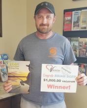 Brian Bopp of Valentine was the Cherry County Tourism $1,000 Passport winner.