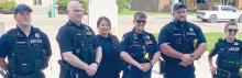 Valentine Police Department are from L to R: Officer Ryan McSweeney, Lt. Jamon Slama, Administrative Assistant Bobbi Johnson, Chief Dana Miller, Officer Brandon Ormesher, Officer Jasmine Hoefs.
