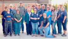 Cherry County EMTs are pictured back row, L to R: Dana Miller, Jocille Brinda, Lela Blizzard, Jacob Barker, Duane Lamb, Fred Daugherty, Doug Kroeger, Steve Garwood, Kit Russel, Sam Day. Front row, L to R: John Hanzlicek, Shirley Kroeger, Vicki Carini, Bobbie Roshone, Matt Garwood, Kim Shaul, Dr. Mulligan-Witt, Linda Ramos, Billie Brockley. Kneeling is Christine Lousias.