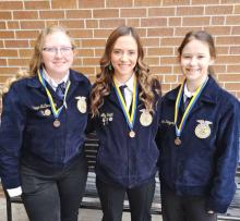 Kynzee McConaughey, Allison Heath, and Amanda Pongratz earned Bronze in FFA Speech.
