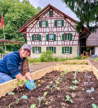 Nebraskan BaiLee McMillan at her first residence in Switzerland; she shares her agricultural experience below.