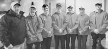 Pictured are from L to R: Coach Devin Muirhead, Logan Muirhead, Kane Fowler, Ryan O’Kief, Brysen Limbach, Chris Williams, and Jackson Ravenscroft.