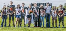 Cody-Kilgore Homecoming Royalty are pictured from L to R: Sophomore Attendants Allie Heath and Cooper Pitkin, Princess Urte Noreikaite and Prince Parker Andrews, Queen Barbora Bilkova and King Byron Skinner, Junior Attendants Aubree Johnson and Kamryn Tucker, Freshman Attendants Rachel Farley and Hesston Fay. Photos by Shontell Roseberry