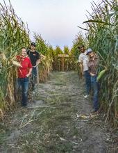 Children of the Corn? Nope, it’s the Bowen family of Ainsworth creating family fun in the middle of the Sandhills. Pictured above Becky, Tristan, J.W., and Bailey Bowen. Photo by Tina Boone
