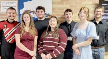 Pictured are from L to R: Grant Springer, Marybelle Ward, Titus Maunu, Sari LaDeaux, Patrick Caley, Neeley Cronin, and Devlin Welch.