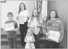 Speech L to R: Will Cox, Jocelyn Jordan, Adley Swanson, Cadence Swanson, and Jenalee Garwood. Not pictured, Sophia Jordan.