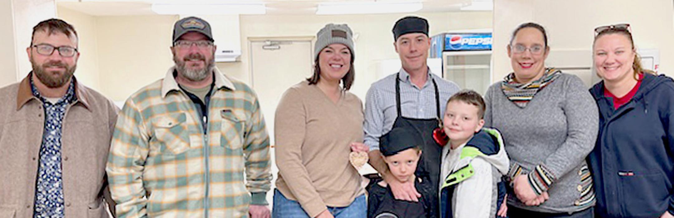 The Chamber of Commerce’s annual Chili cook-off contestants are pictured from L to R: Peyton Ramm, Jason Hobelheinrich, Lindsey Hernstrom, Mitch Elliott and Amanda Davis who teamed up with Aspen Tarruella.