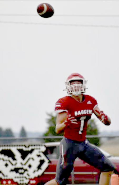 Photo by DeanNa Fowler In the second quarter, Peyton Witte #1 makes a catch for a touchdown in the game against West Holt, Friday, August 26, 2022.