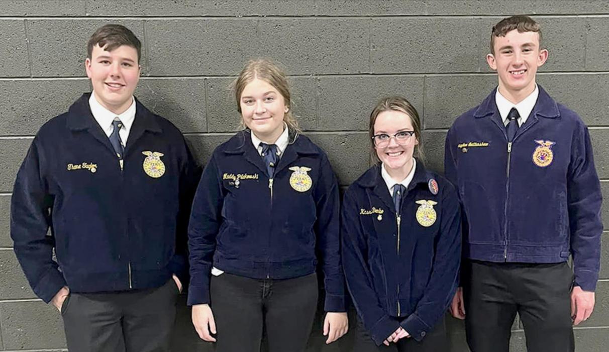 Livestock Team 2 are pictured from L to R: Thane Taylor, Maddy Pilakowski, Kassity Denbo, Brayden Battershaw. Not Pictured-Quinton Nelson.