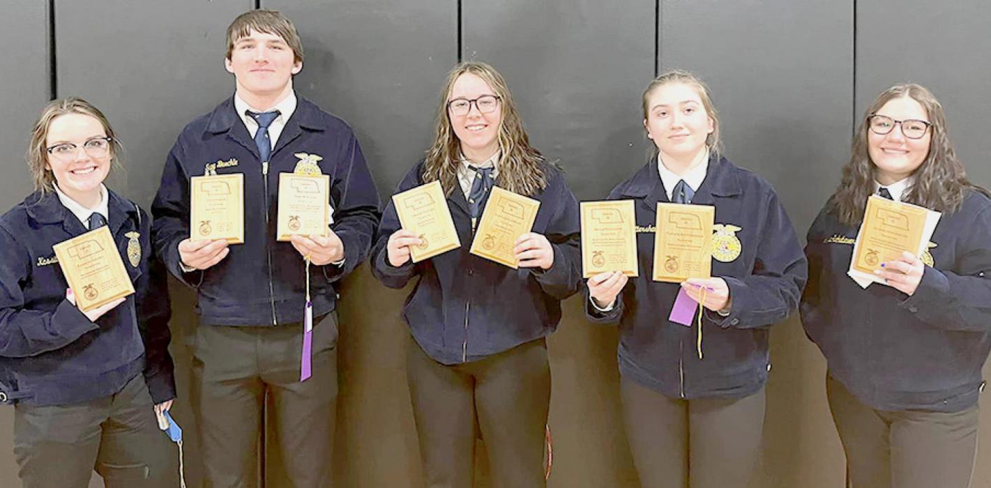 Pictured are proficiency members from L to R: Kassity Denbo, Tagg Buechle, Gracey Taylor, Taylor Battershaw, and Alyssa Schubauer.