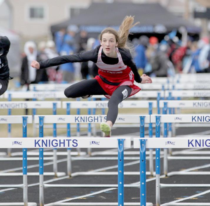 Paige Sprenger had a personal record in the 110 Meter Hurdles with a time of 17.02 which earned her first place at the Bassett meet.