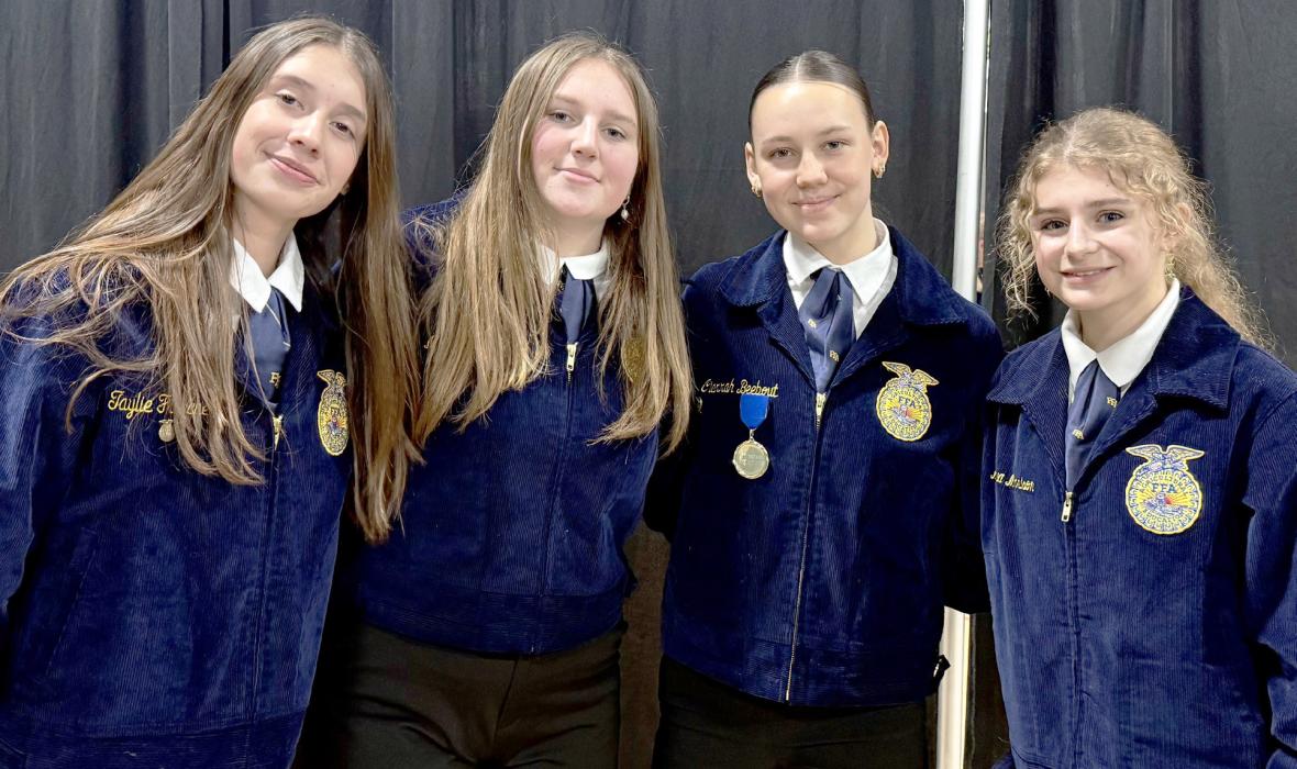 Floriculture, from L to R: Taylie Fletcher, Mali Morrison, Clarrah Beebout, Regan Eggert.