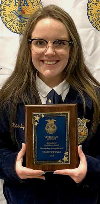 Kassity Denbo, first place Vet Science Proficiency.