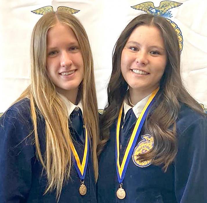 Becca McGinley and Kaylee Wenig earned first place in Agriscience Fair Environmental Science and Natural Resources Divison 6.
