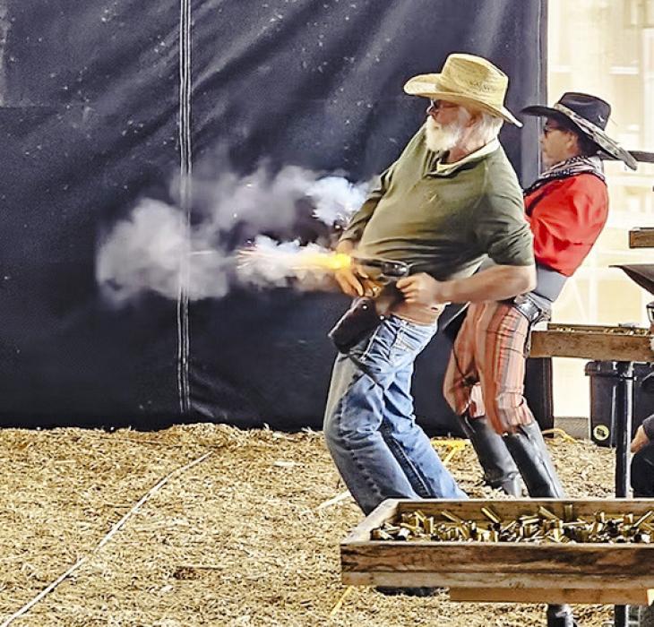 Shooters compete against each other for the fastest accurate shots.