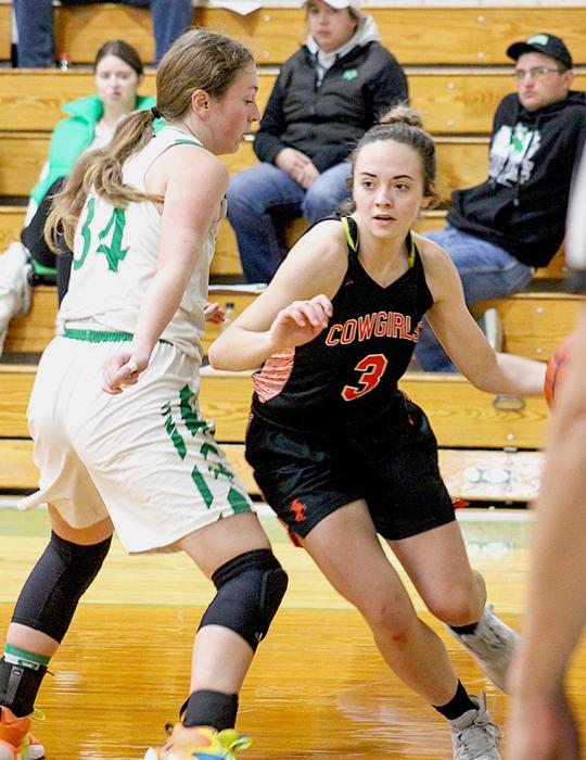 Ally Heath cuts through the Colome defense.