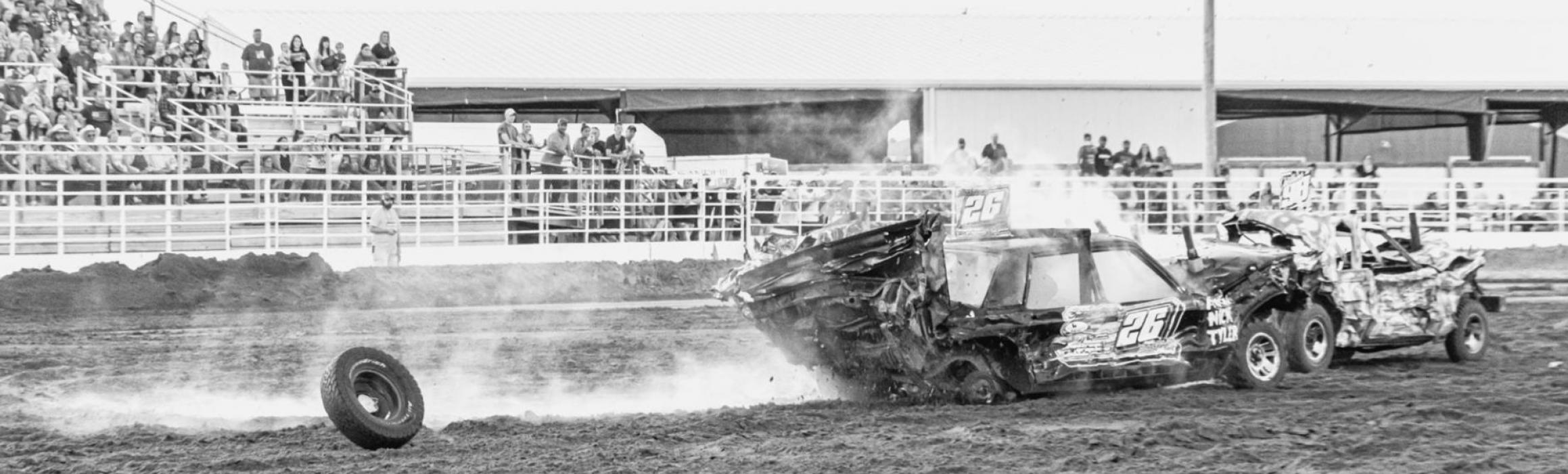 In one of the heats, a tire came off the #26 car. No worries. They plowed through the dirt and continued fighting on until the heat was called. Perseverance! Photos by Laura Vroman