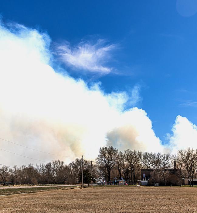Cody-Kilgore Elementary School was evacuated as the fire raced toward the Village of Kilgore - both were evacuated Tuesday, April 11, 2023.