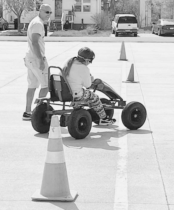 Valentine Youth Activities Director Neal Sherbeyn is helping with the impaired driving course.