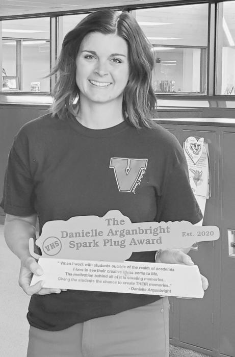 Danielle Arganbright received the inaugural Spark Plug award at the annual sports banquet.