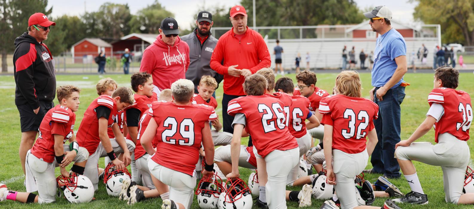 Pictured above, the 12U team learned the fun-damentals of tackle football.